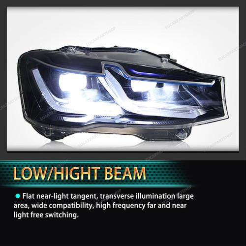 LED Headlights For BMW X3 F25 X4 F26 2015-2018 Xenon HID w/o AFS Retrofit Pair - Picture 9 of 11