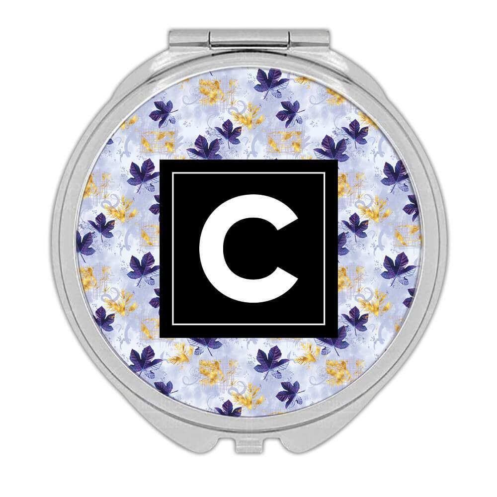 Espejo compacto de regalo: patrón de hojas de arce otoño plantas de acción de gracias condolencias