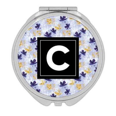 Gift Compact Mirror : Maple Leaves Pattern Autumn Thanksgiving Plants Condolence
