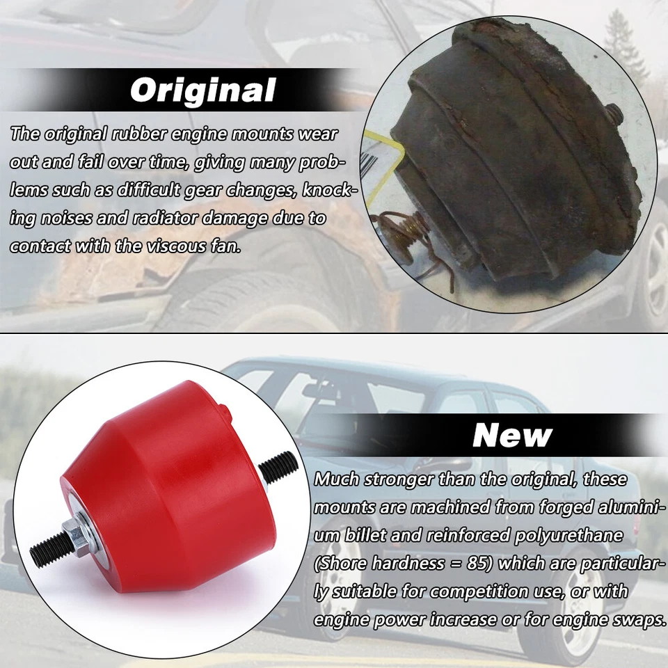 Pair Front Engine Motor Mount For BMW E36 E46 320i Z4 3 Series E30 swap S50 M50 - Image 4 of 4