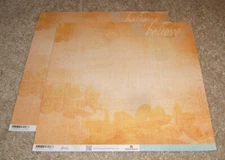 Paper House 12x12 Double Sided Medium Weight Papers(2)~ Faith....Believe
