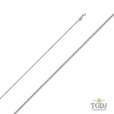 14k Weißgold massive 1,3 mm flache offene Weizenkette mit Karabinerverschluss 16/18'