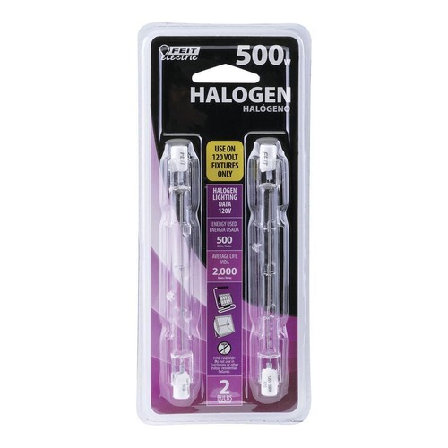 2 pack 4-5/8" Linear Non LED Halo T3 Tubular Light Bulb R7 Base 500W 120V - Picture 3 of 4
