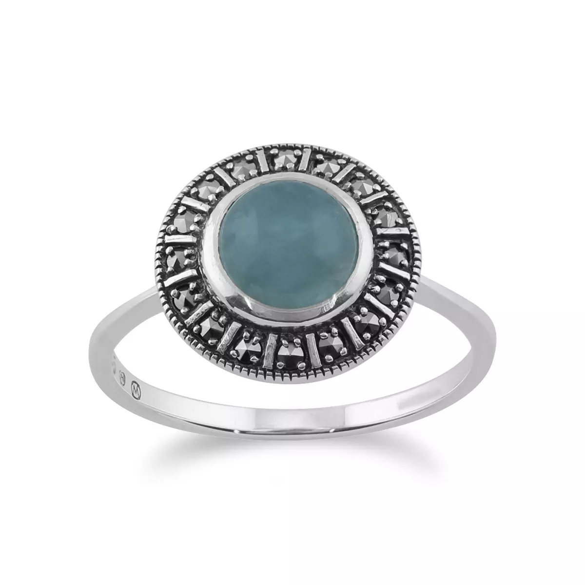 Milky online aquamarine ring