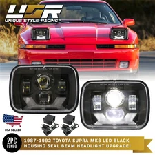Black Housing LED Projector X Style 7x6 Headlight H6054/6052 w/MODULE For Toyota