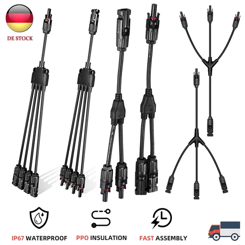 Y T Solarstecker PV Stecker Verteiler Buchse Kupplung Sicherung PV für MC4 Kabel