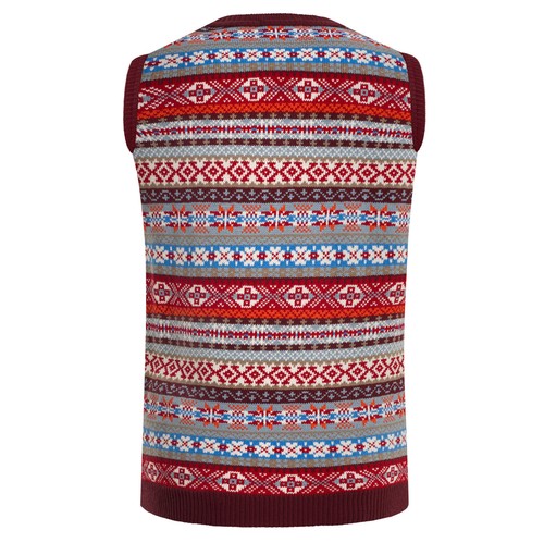 Unisex Herren Fairisle Weste Pullunder Vintage Ärmellos Strickpullover 50s 60s - Bild 11 von 52