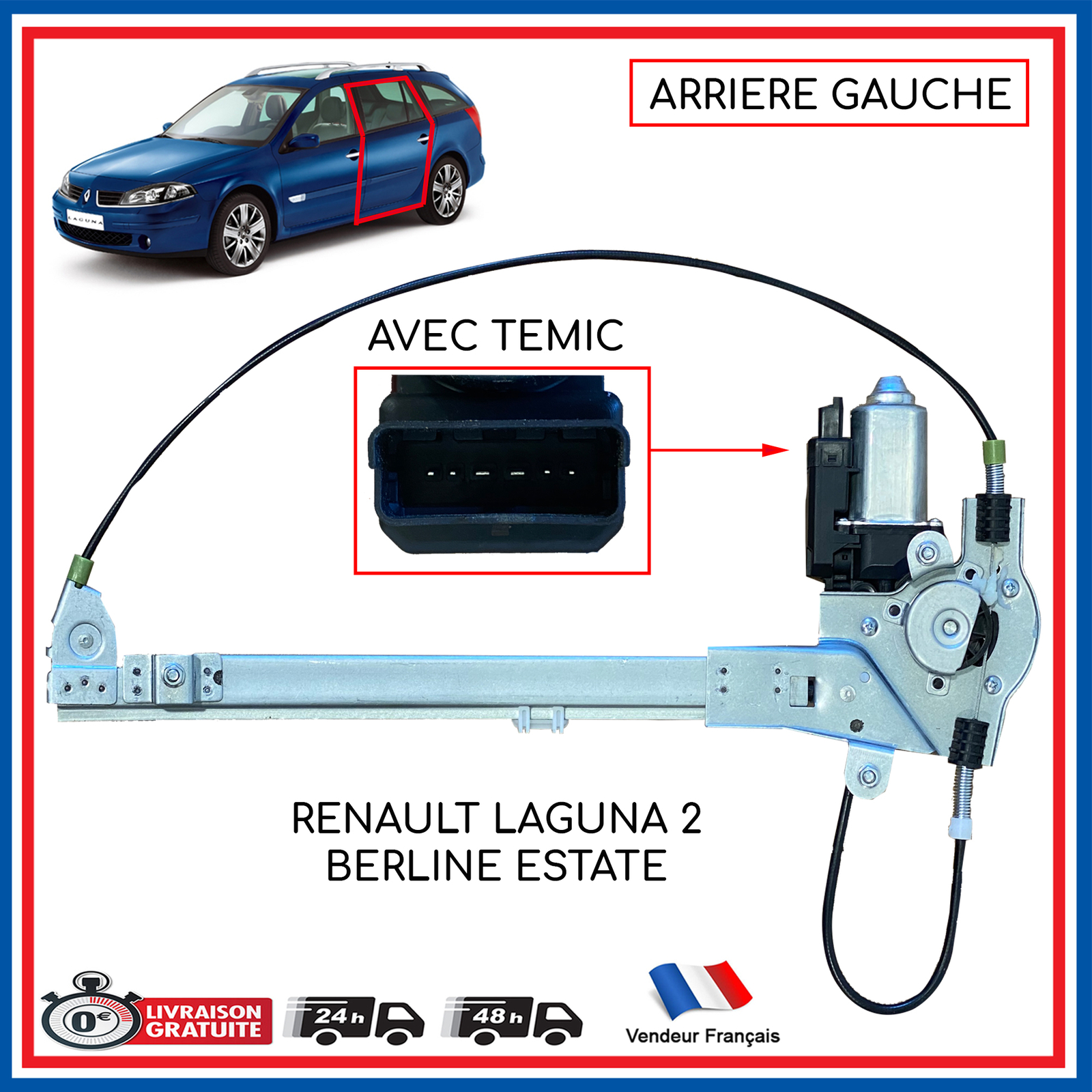 Lève-vitre arrière gauche Laguna 2 bloqué ? Réparez facilement avec l'OEM 8200000557