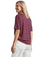 Street One Shirt 46 Blush Berry Boat Neck Elastikbund Damenoberteil