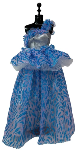 3 PIECE Vintage 1991 Barbie American Beauty Queen 3137 Blue Skirt Dress Bodysuit