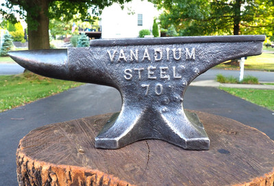 EXC 70LB BLACKSMITH ''VANADIUM STEEL'' ANVIL VINTAGE FORGE BLADE KNIFE DEMO RR