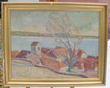 Olio Su Tela - Firma - Paesaggio Mediterraneo Arte Arte