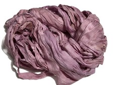 10 yards Recycled Sari Silk Ribbon Yarn Pale Purple
