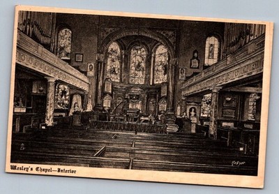 Postcard 1900s Wesley's Chapel Interior London UK Raphael Tuck