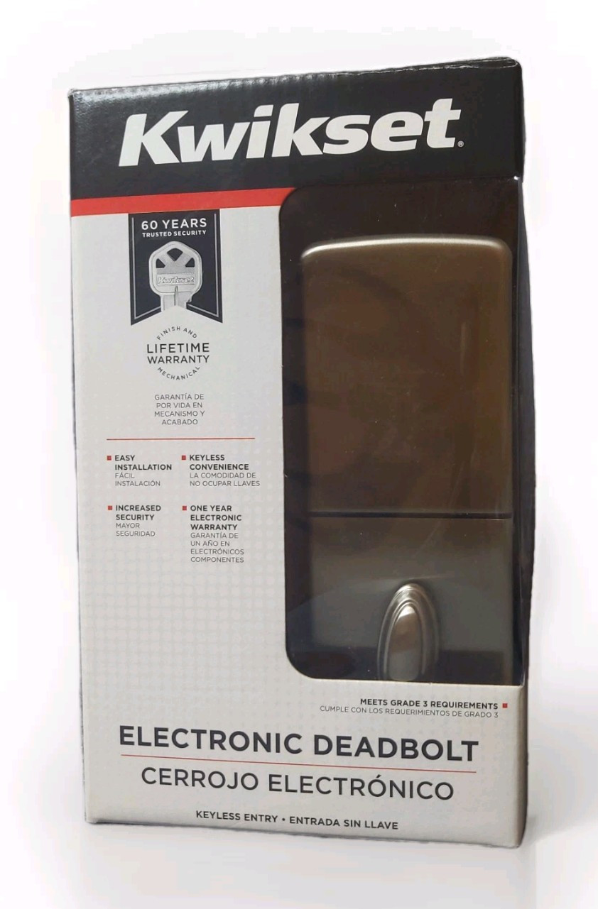 Kwikset Keyless Entry Electronic Deadbolt Easy Install Satin Nickel 92640-001-image
