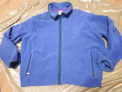 Vtg L.L. Bean Polartec Fleece Jacket Men's XL Full Zip Royal Blue USA MADE WORK 