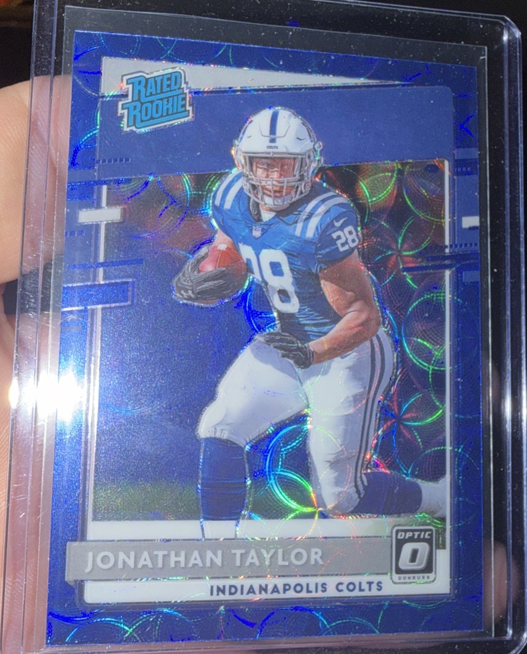 2020 Panini Donruss Optic - Rated Rookie Jonathan Taylor #167 Blue Scope Prizm