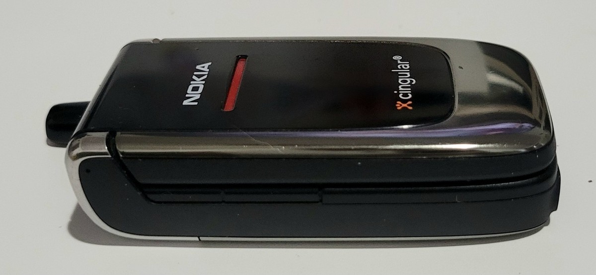 Nokia RH-74 6061 Black Silver Cingular Cellular flip EUC, Charger