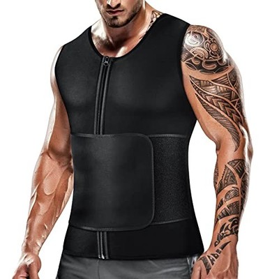 Cimkiz Men's Waist Trainer Sauna Suit Shirt, Gym & Exercise Compression Vest