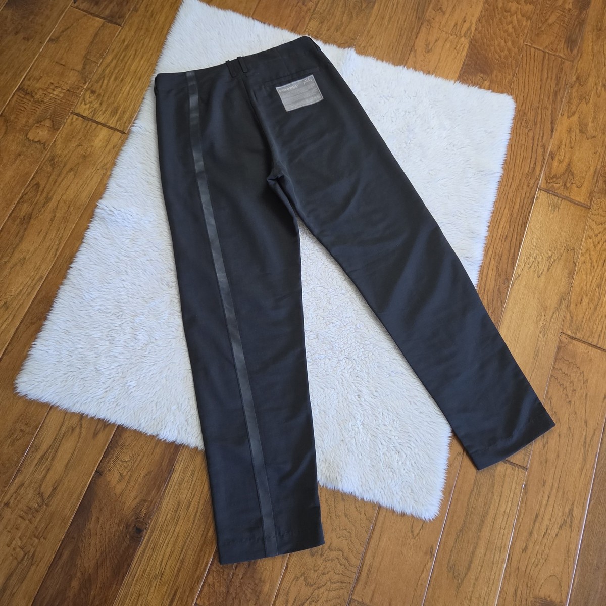 A-Cold-Wall ACW Ripstop Tuxedo Pants Men's Small Black Stripe Patch View 2