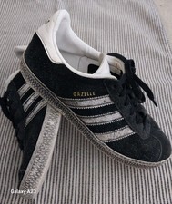 Black & White Suede Adidas Old School Vibe Unisex GAZELLE Trainers Size 4