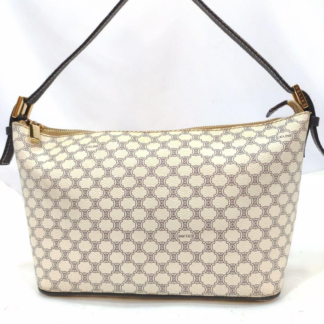 Celine Macadam Shoulder Bag in White PVC Authentic G0706899