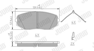 JURID 574031J Bremsbelagsatz, Scheibenbremse für MITSUBISHI