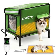 Heated Cat House for Outside use 900D Oxford Cloth, Outside Cat House Weather...