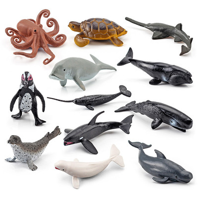 12PCS Mini Sea Toys for Kids Plastic Sea Animals Figurines Simulation Ocean Anim