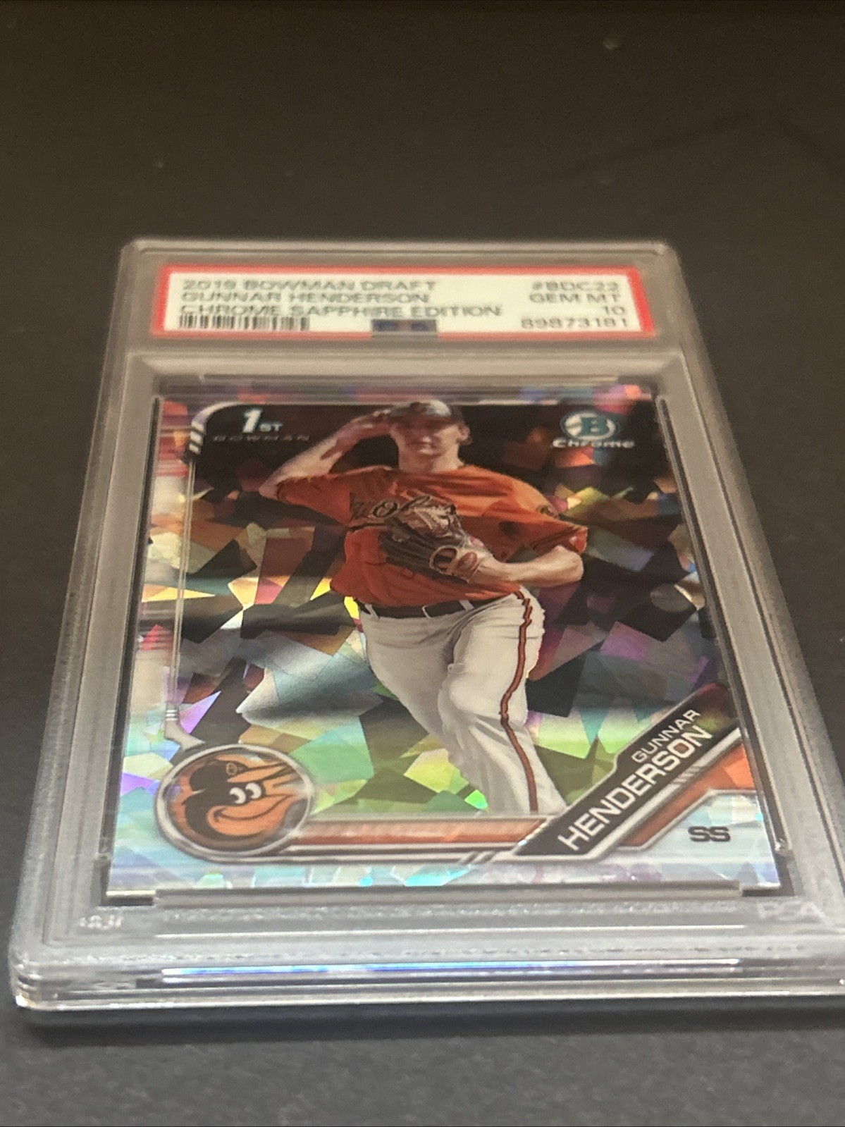 2019 Bowman Chrome Draft Sapphire Edition - Gunnar Henderson #BDC-22 (RC) view 4