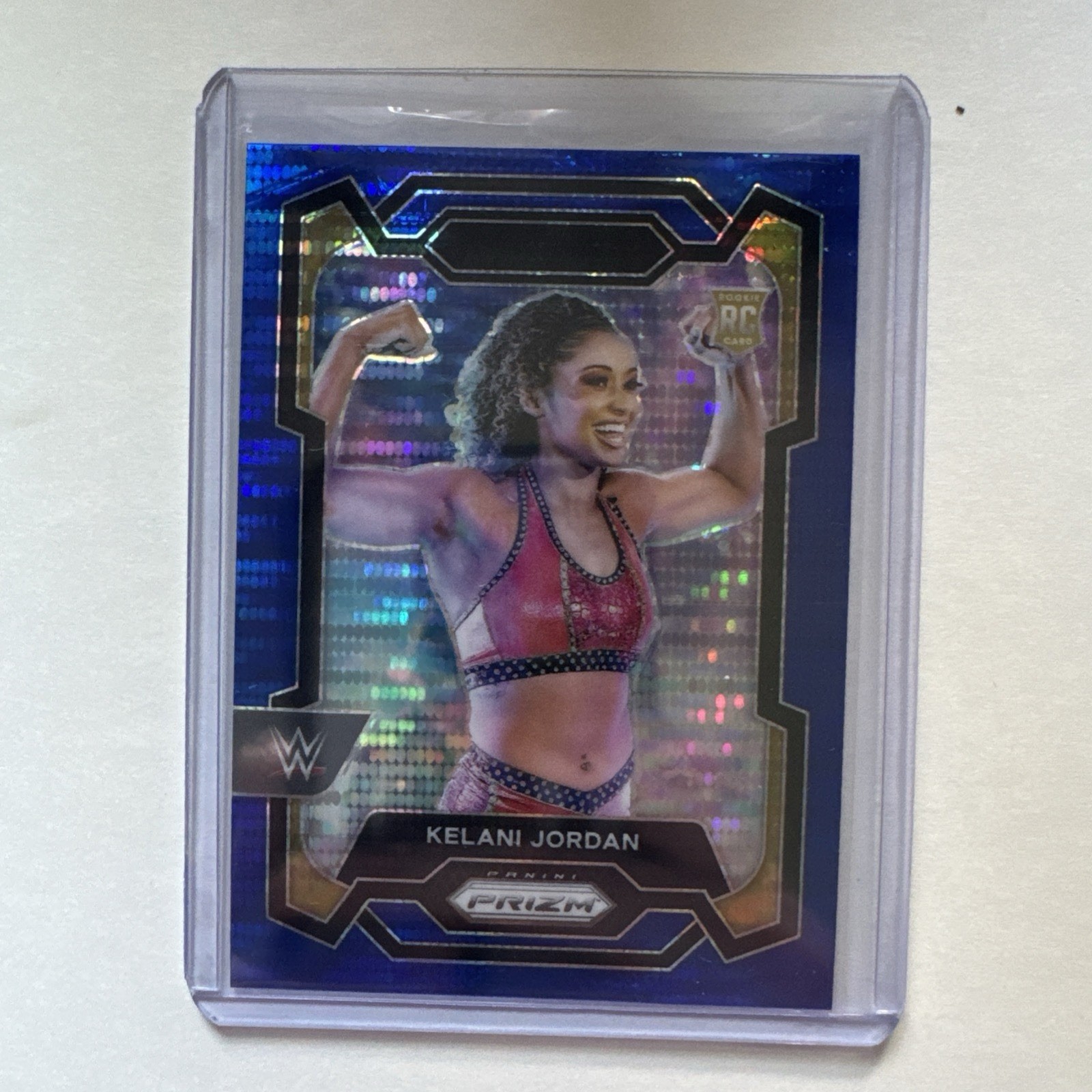 2024 Panini Prizm WWE Kelani Jordan Blue Pulsar #50/75 Rookie RC