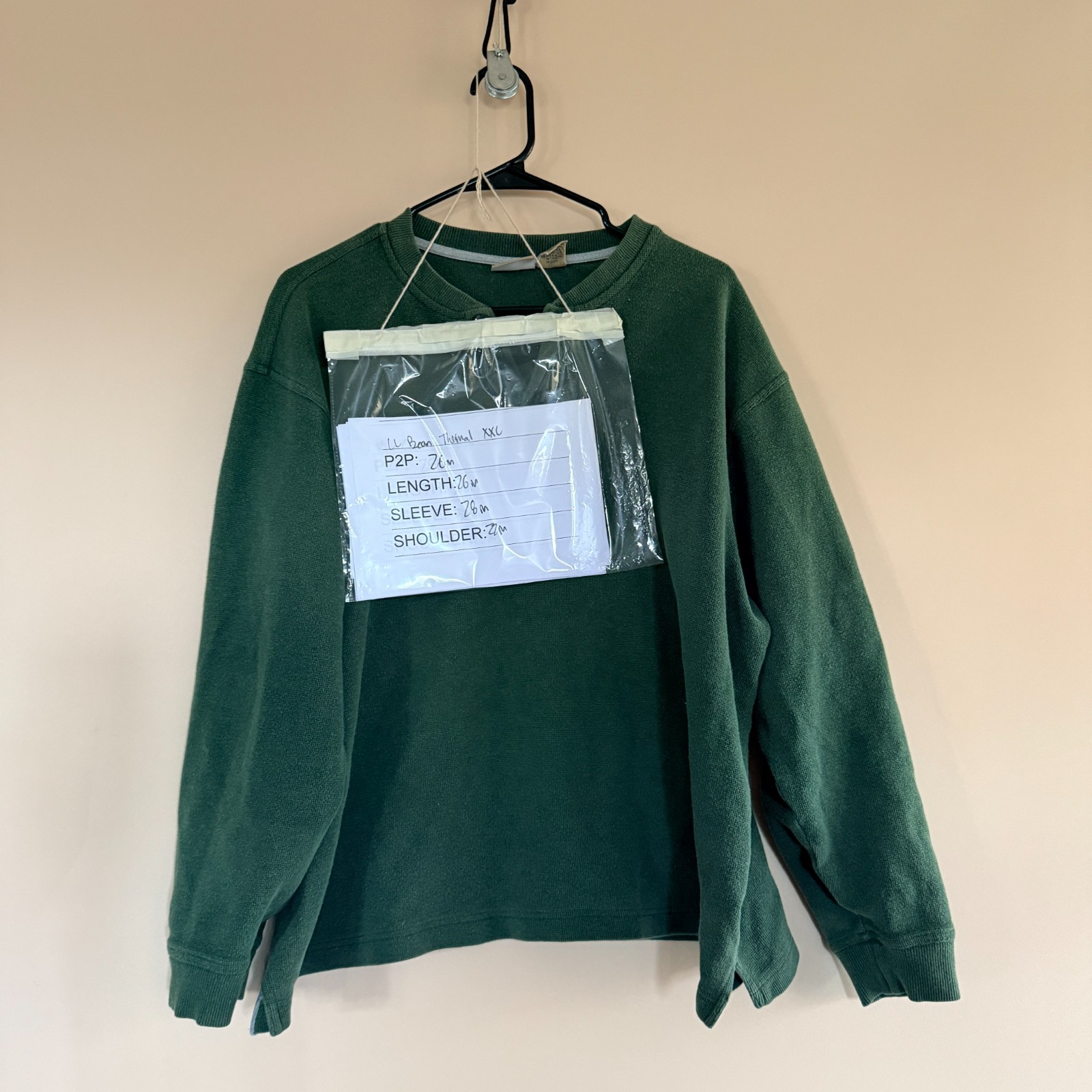 LL Bean Henley Button Down Pullover Thermal Long … - image 3