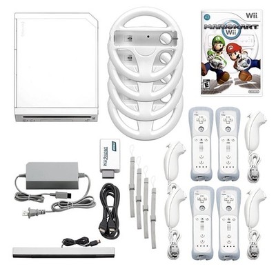 PlayStation &Wiiセット Nintendo Wii Console HD + Mario Kart+ Pick 1-4 Voomwa Remotes + 1