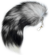 Fluffy Fox Tail Fur Keychain Therian Cosplay Handbag Tassel Hook...