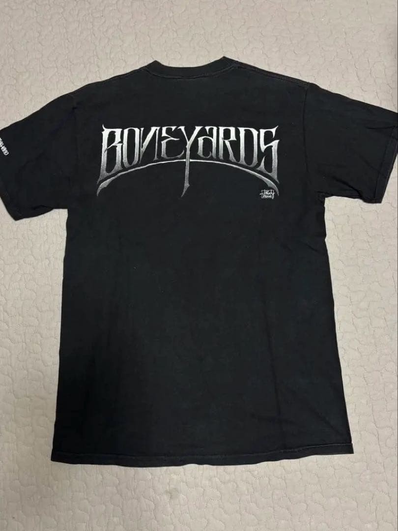 BONEYARDS NEIGHBORHOOD STUSSY Logo Tee M Cotton Used Wear thumbnail 3