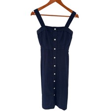 Everlane Navy Button Down Cotton Midi Dress // 0