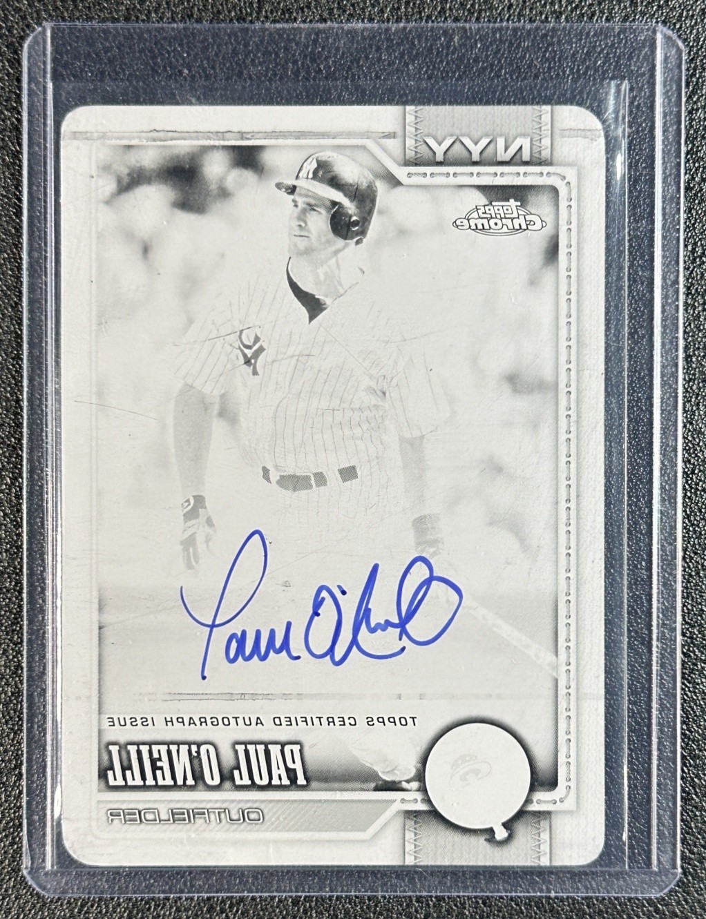 PAUL O'NEILL 2026 TOPPS CHROME LEGENDS BLACK PRINTING PLATE AUTO 1/1
