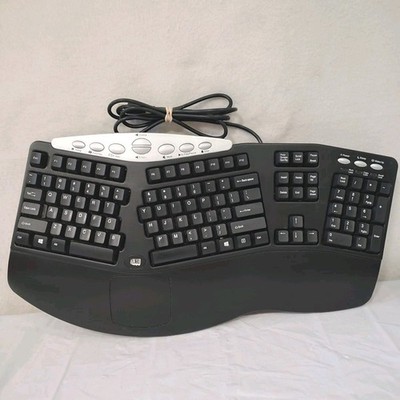 Adesso PCK-208B Ergonomic Split Keyboard w/Integrated Touchpad Wired USB Black