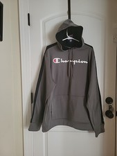 CHAMPION MEN'S DOUBLE DRY PULL OVER LINED HOODIE.SZ.2XL. STONE GRAY/ BLK. NWTS