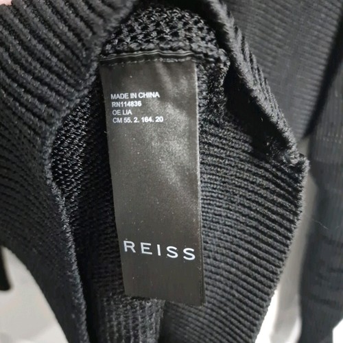 Reiss Pullover Medium schwarz beige V-Ausschnitt Fell Metallic Strick Schulterpolster - Bild 9 von 12