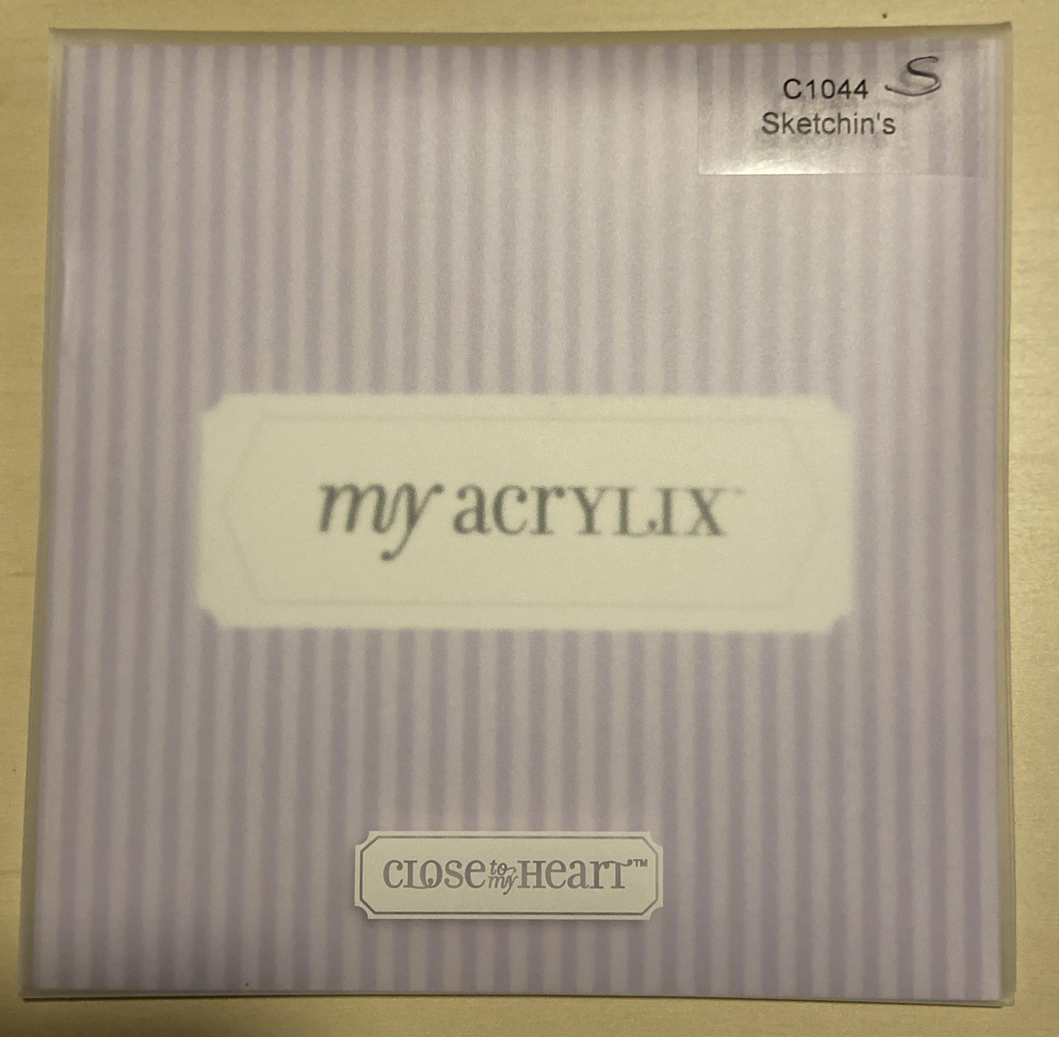 C1044 “Sketchin's” Close To My Heart My Acrylix Stamp Set Baby Rattle Diaper Pin