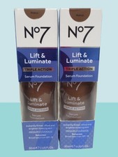 NO7 LIFT & LUMINATE TRIPLE ACTION SERUM FOUNDATION SPF 15 WALNUT 1 OZ BOXED 2PCS