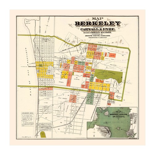 Old Map of Berkeley, CA 1880 - Vintage Berkeley California A - Picture 6 of 29
