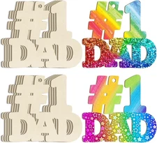 Wooden DAD Letter Ornaments to Paint 7 Inch, Large Size Father's Day 1 
