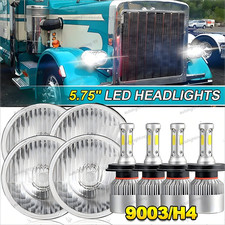 4pcs 5-34 5.75 Upgraded Led Round Headlights Hilo Beam For Peterbilt 348 359