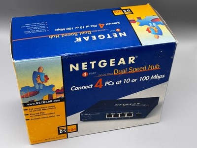 Netgear Bay Networks DS104 4-Port Fast Ethernet Dual Speed Hub w/ Power Adapter