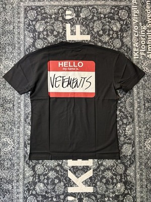 Hello Vetements Name Tag Black Shirt Size XXL 