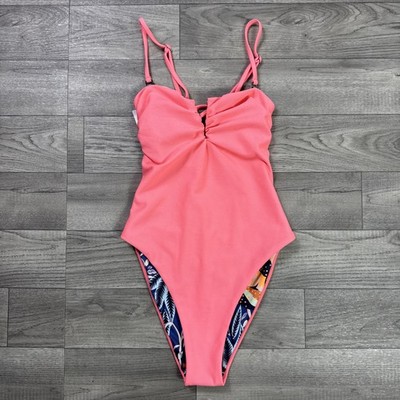 NWT Maaji Cheeky One Piece Swimsuit Reversible Multicolor Floral Print sz S