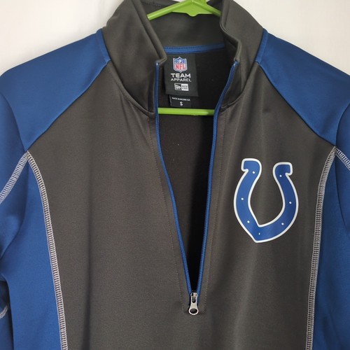 New Era Indianapolis Colts Men Black Blue NFL 1/2 Zip Pullover S Fleece Lined - Picture 3 of 11