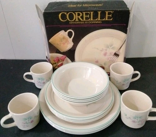 Corelle Corning Cornerstone Alpine Blossom Dinnerware 20- Piece Set New Open Box